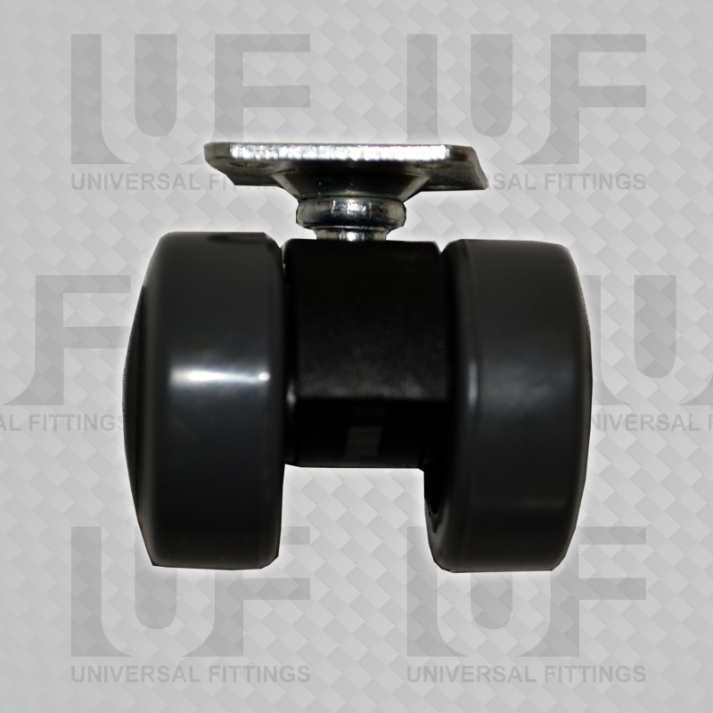 Soft Wheel Castor 35mm, Black/Grey (plate or pin fix)